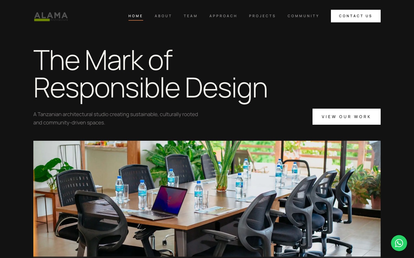 ALAMA Architecture, Architecture studio portfolio: home page screenshot