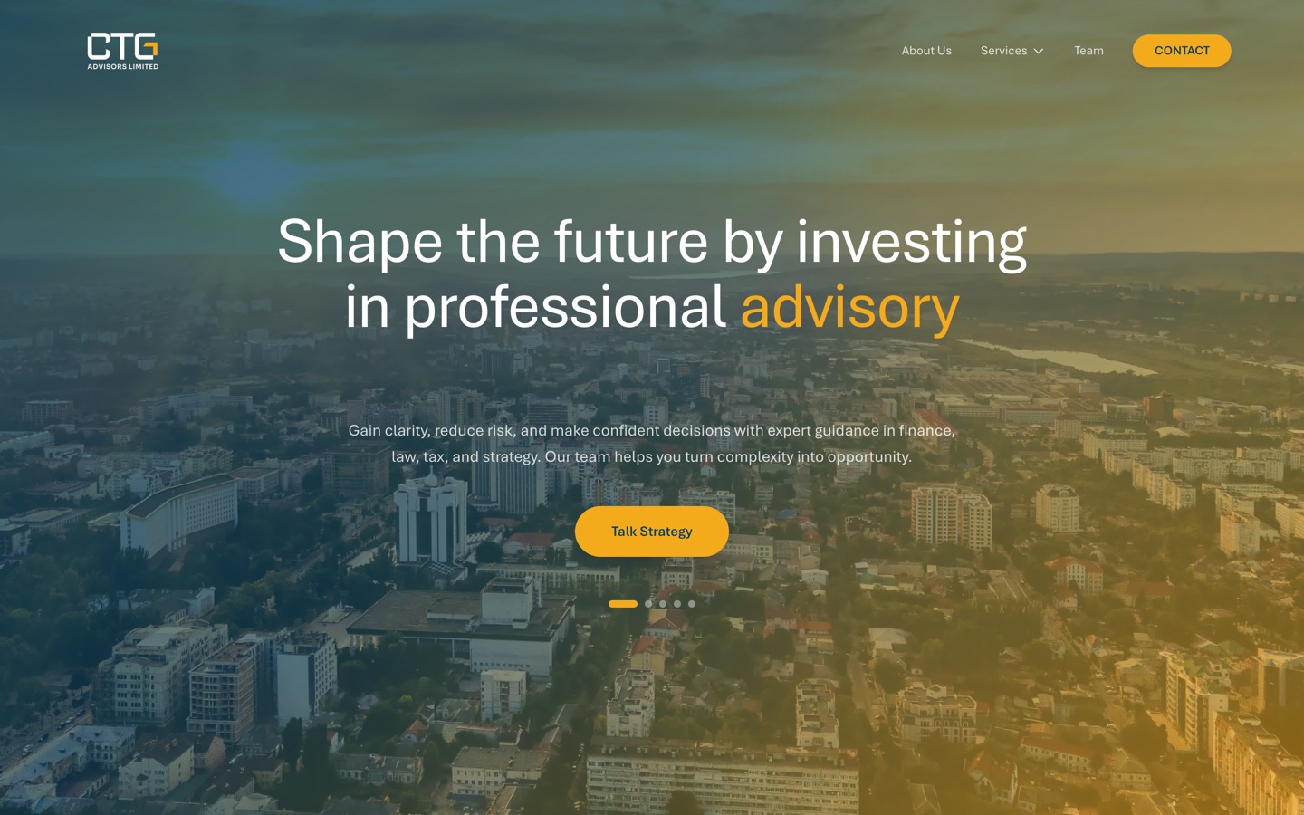 CTG Advisory, Advisory firm website: home page screenshot